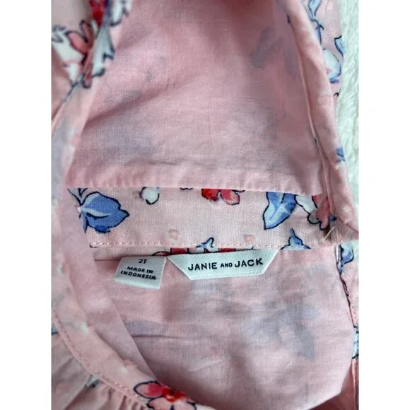 Janie & Jack Pink Floral Dress Size 2T - Picture 7 of 8